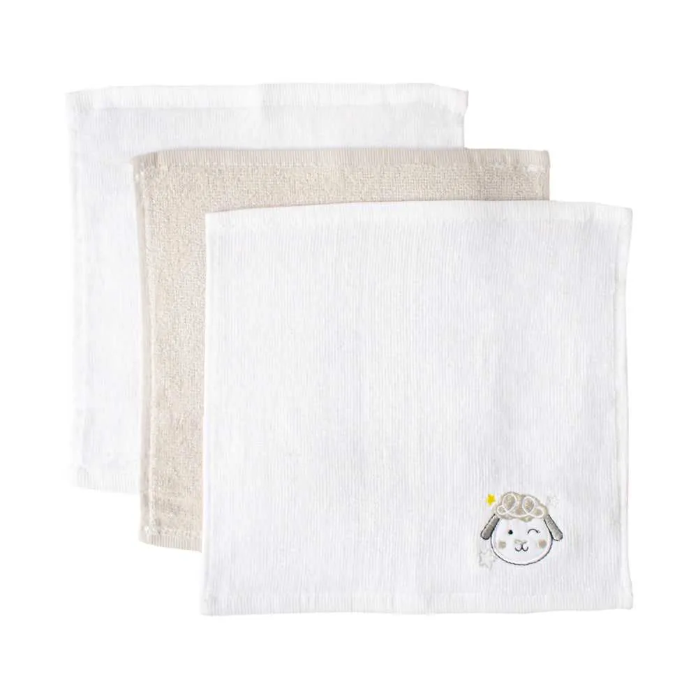 3pk Face Cloths - Sheep