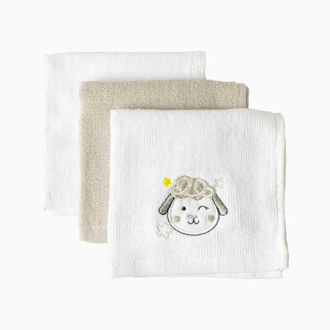 3pk Face Cloths - Sheep