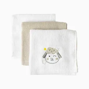 3pk Face Cloths - Sheep