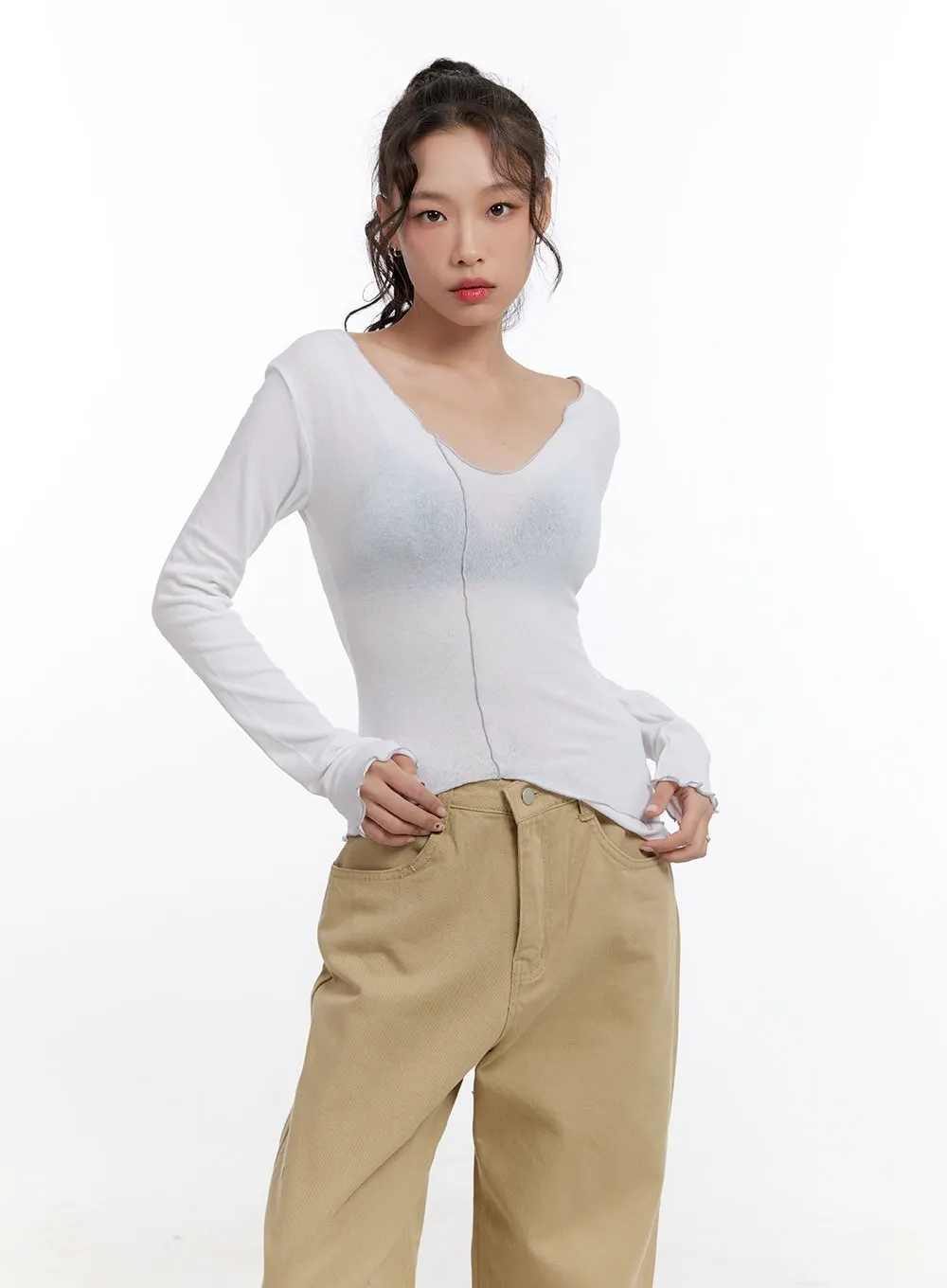 Asymmetric Slim-Fit Blouse CN421