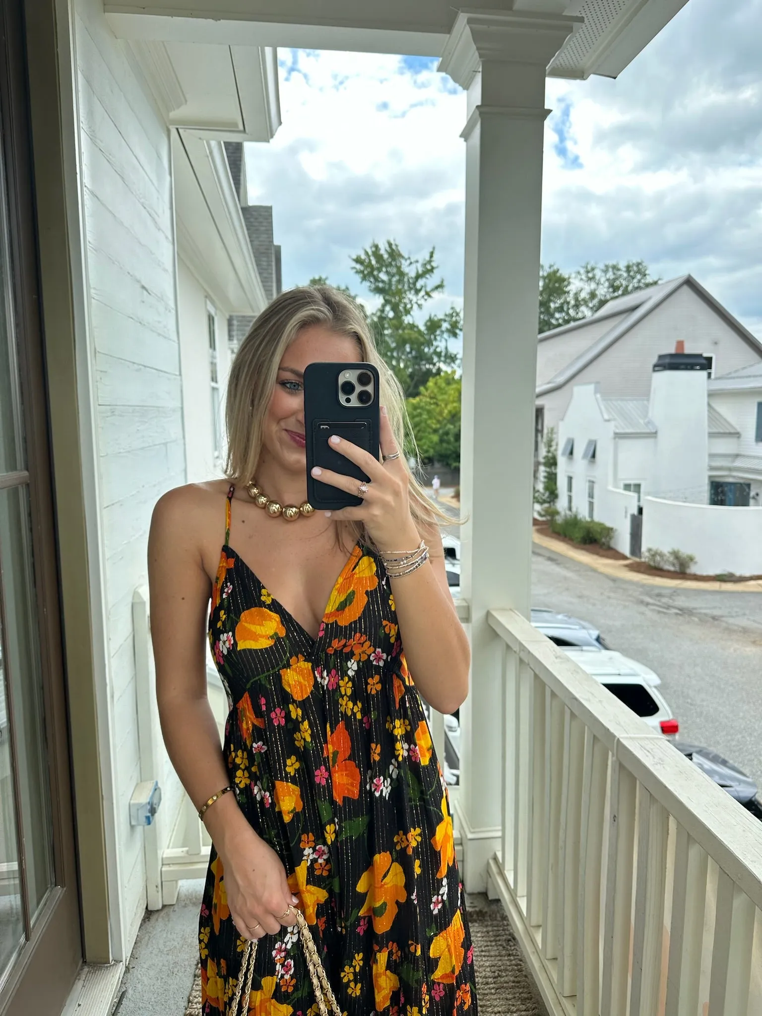 Autumn Maxi Dress - Black Floral