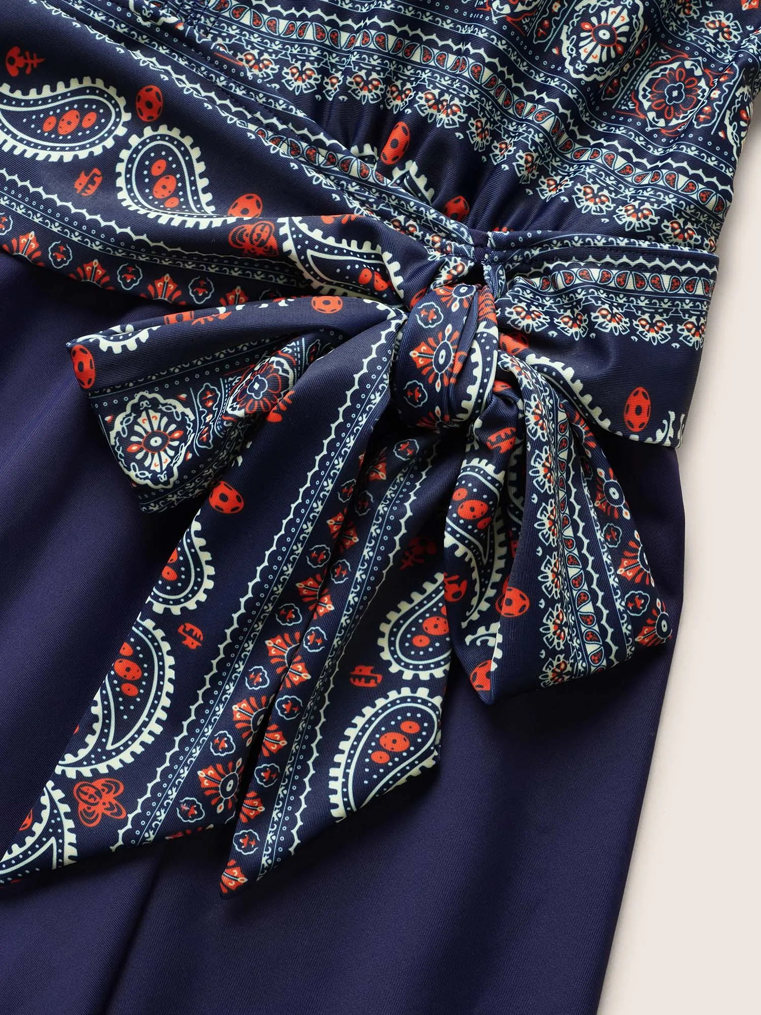 Bandana Print Ties Knotted Patchwork Swim Dress