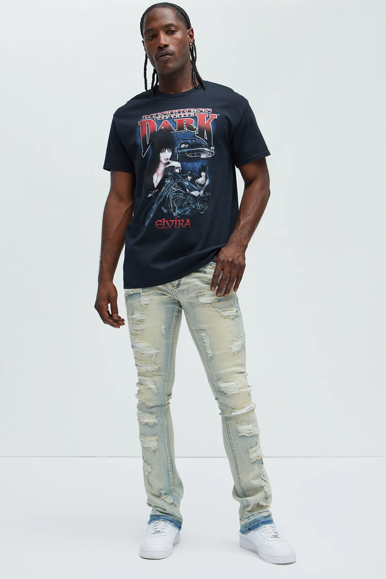 Been With It Stacked Skinny Flare Jeans - Light Wash