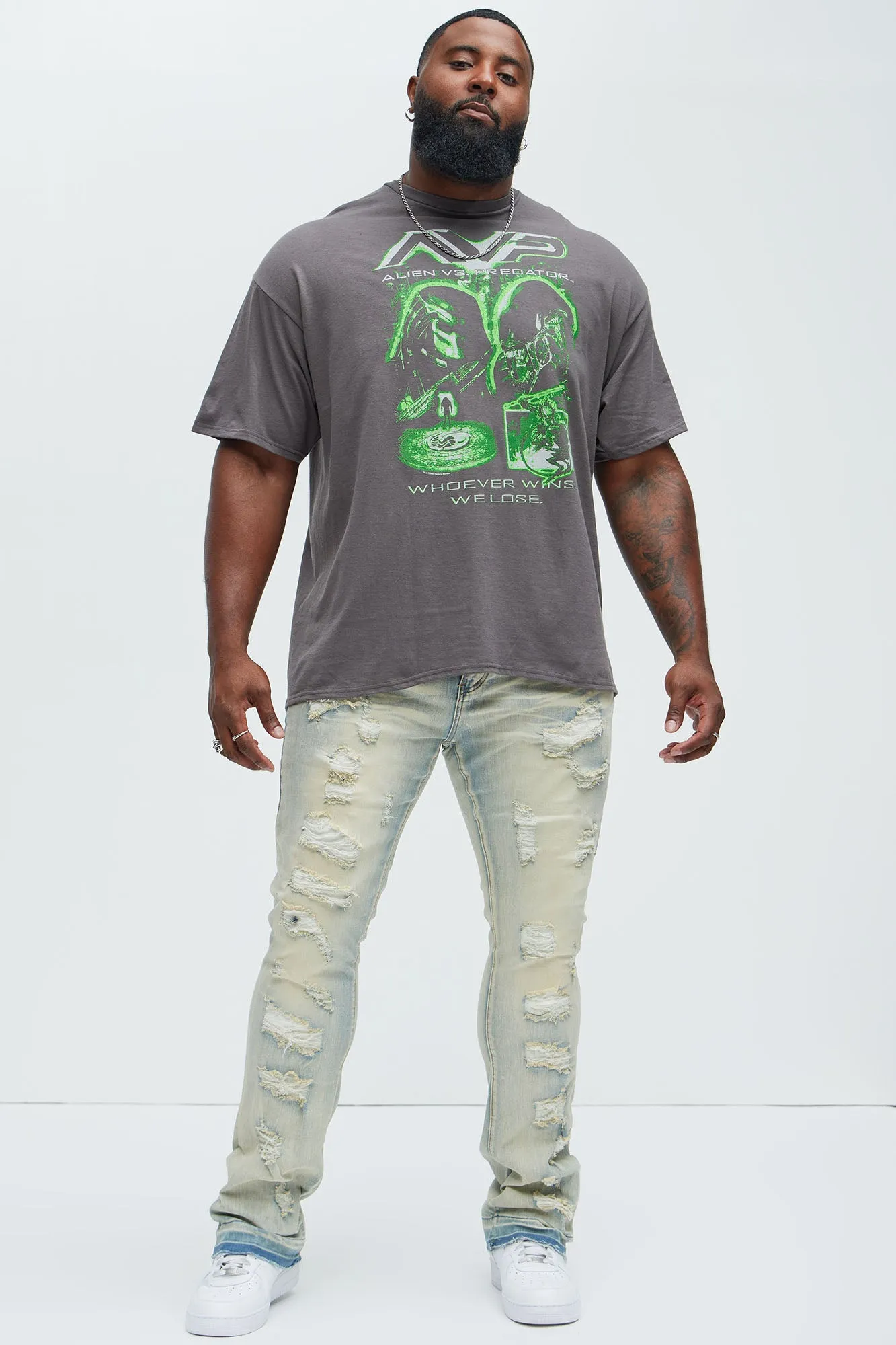 Been With It Stacked Skinny Flare Jeans - Light Wash