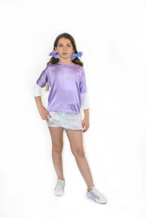 Emma, unicorn holographic short Skort by Stardust