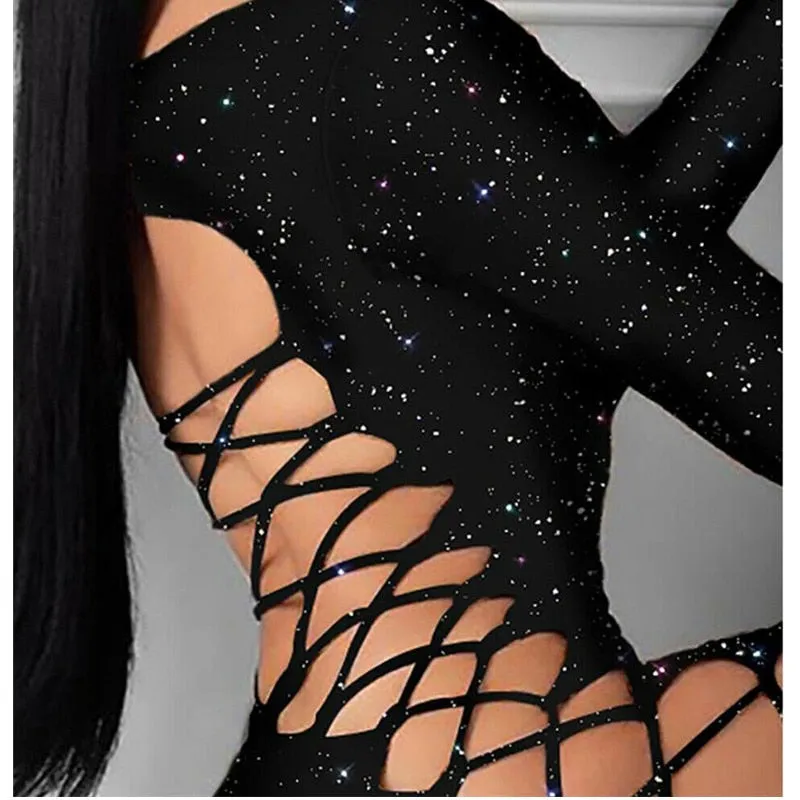 Fatima Bodycon Hollow Short Dress