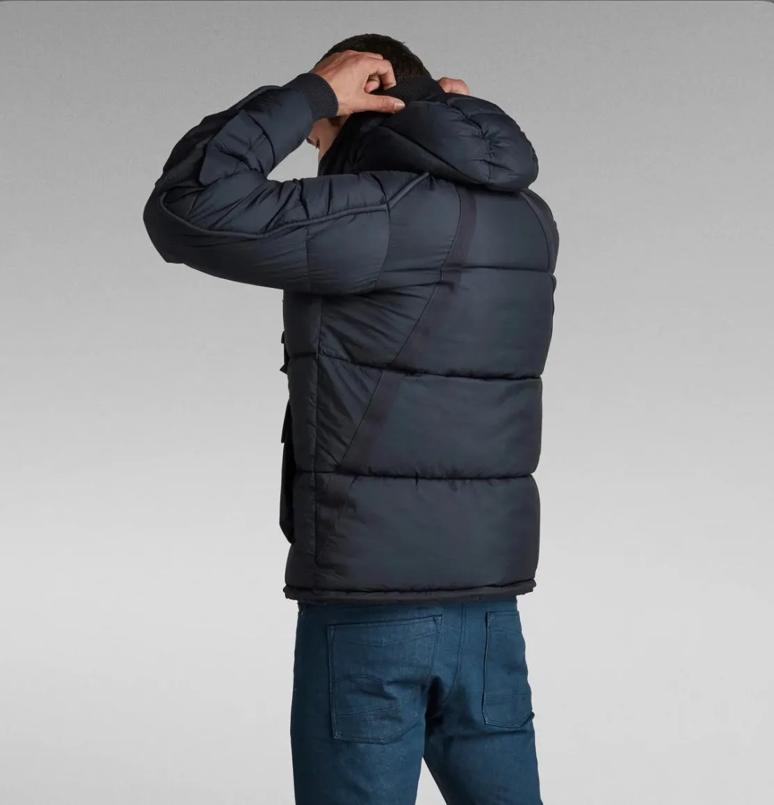 G-Star FIELD HOOD PUFFER JACKET Men’s - SALUTE NAVY