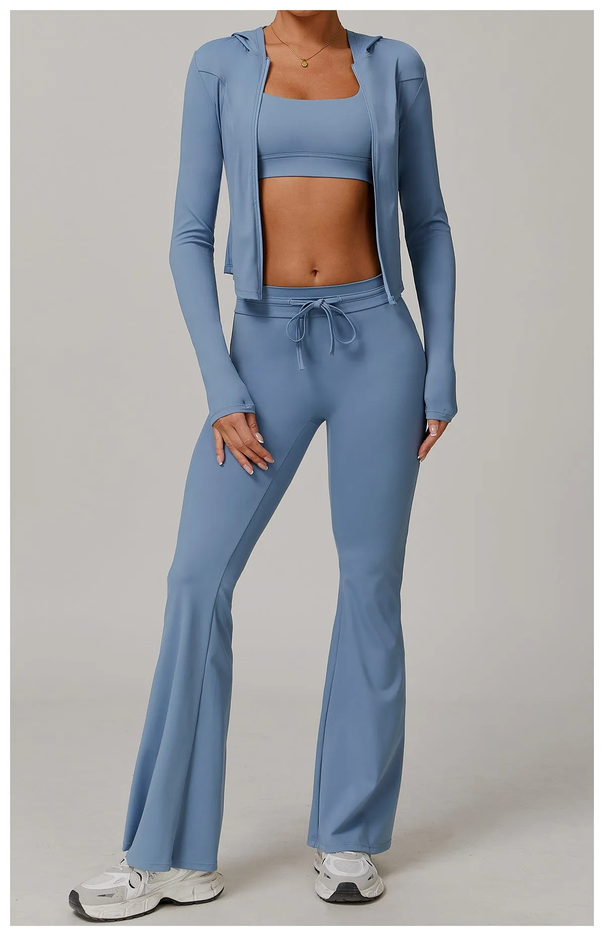 High-Waist Drawstring UV-Block Flare Pants