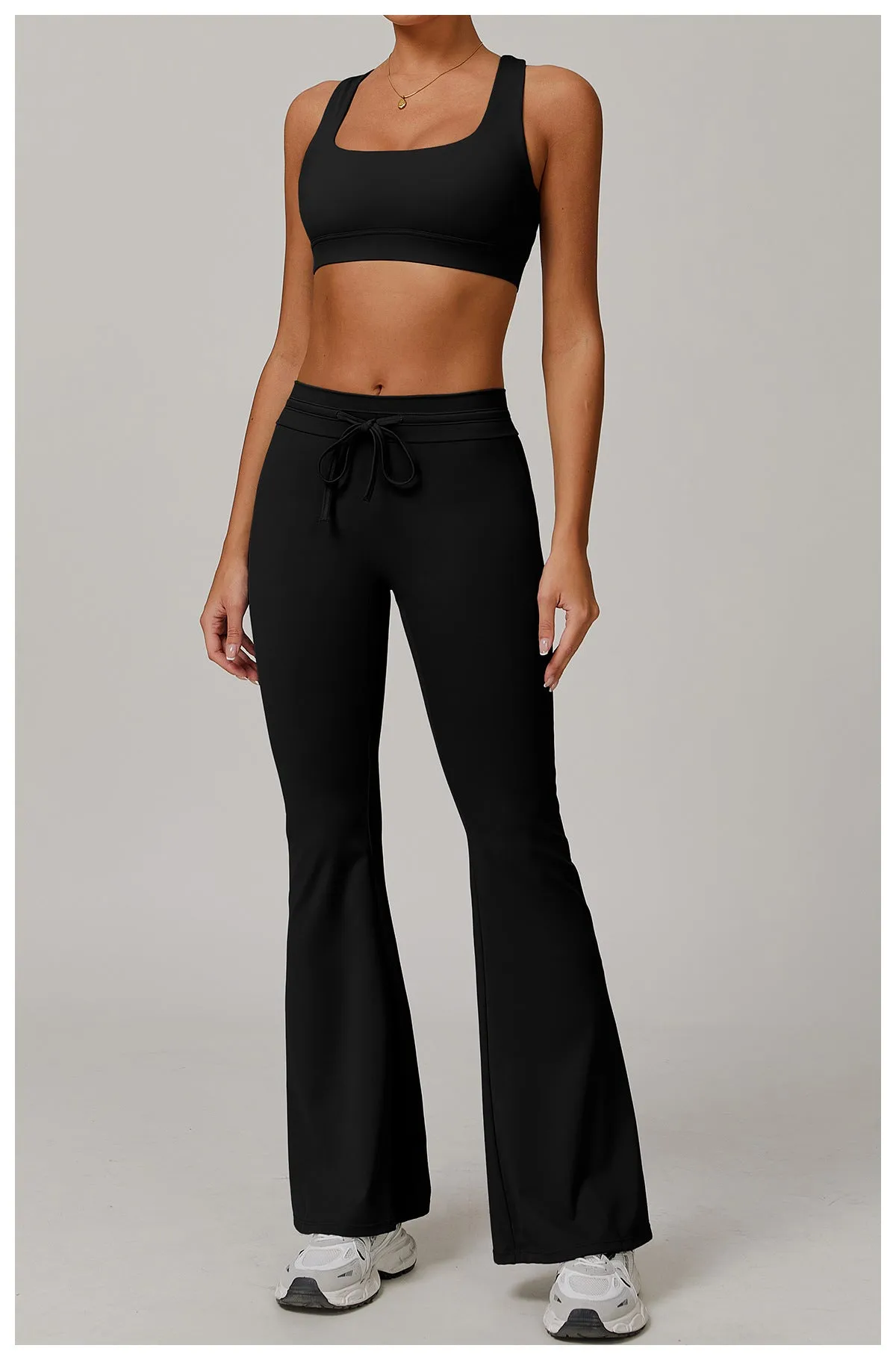 High-Waist Drawstring UV-Block Flare Pants