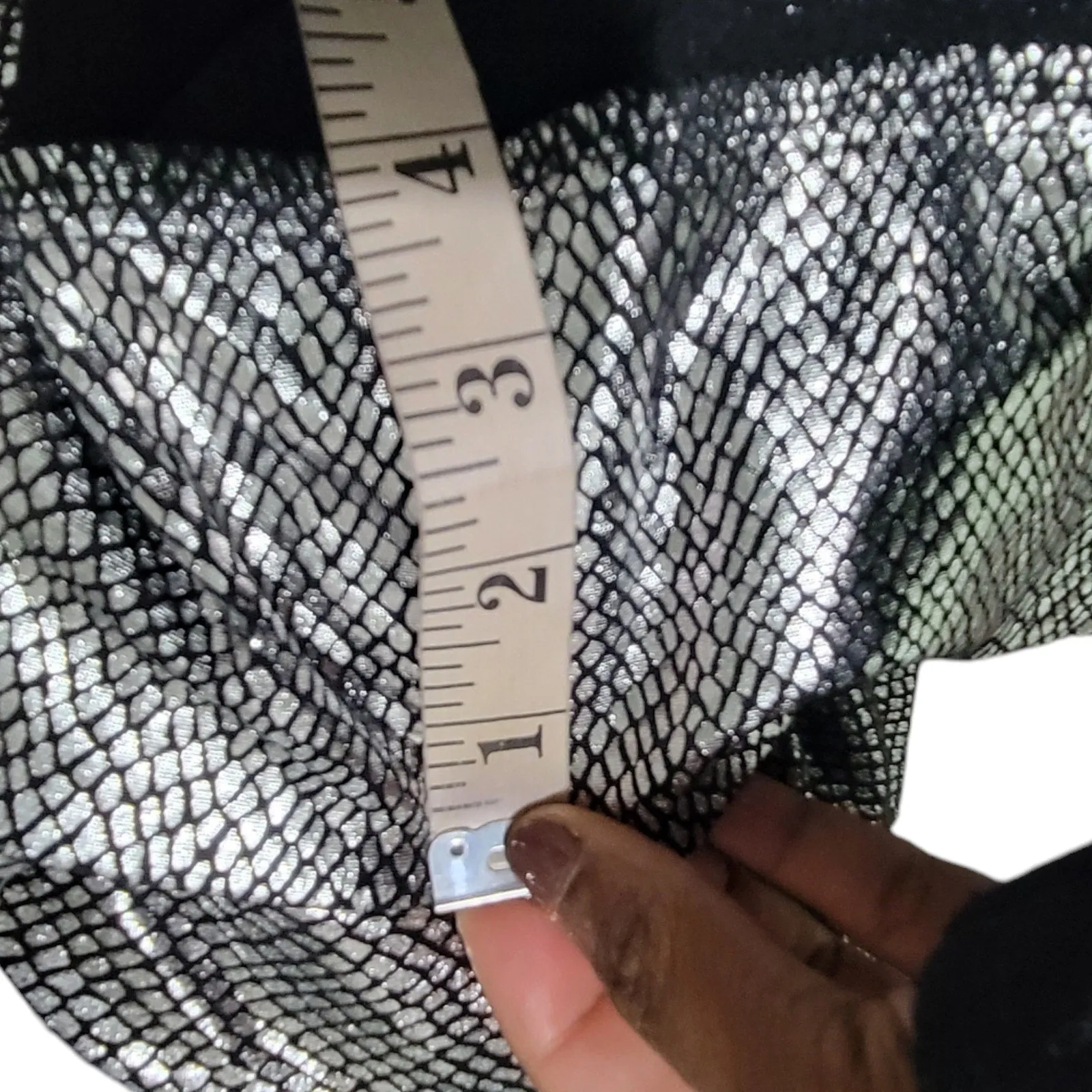 I Am Gia Tiger Mist Flare Pants Silver Metallic Bell Bottom High Rise Flare Textured Snakeskin Size Small