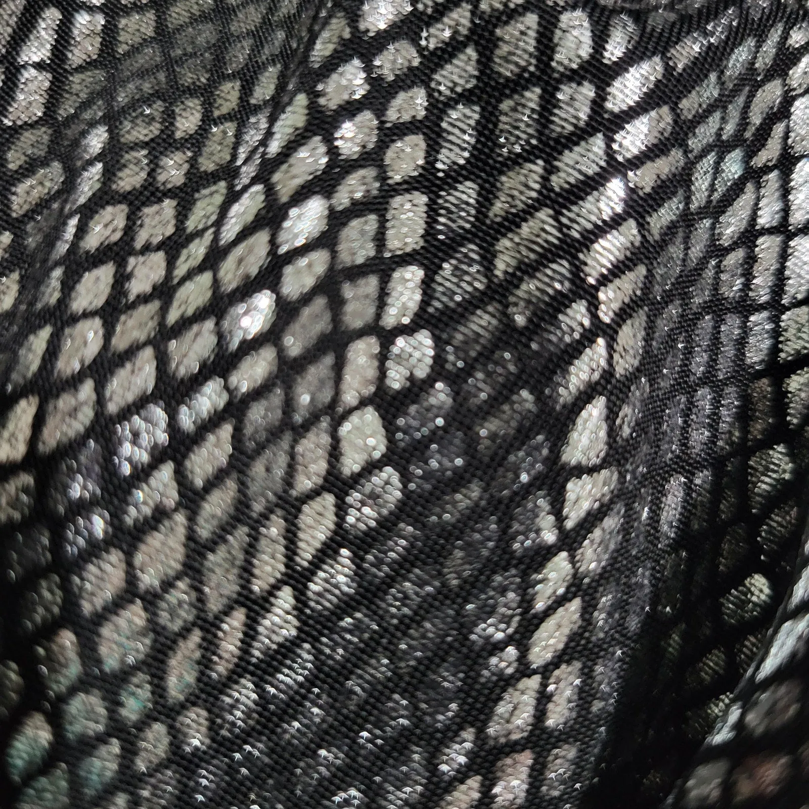 I Am Gia Tiger Mist Flare Pants Silver Metallic Bell Bottom High Rise Flare Textured Snakeskin Size Small