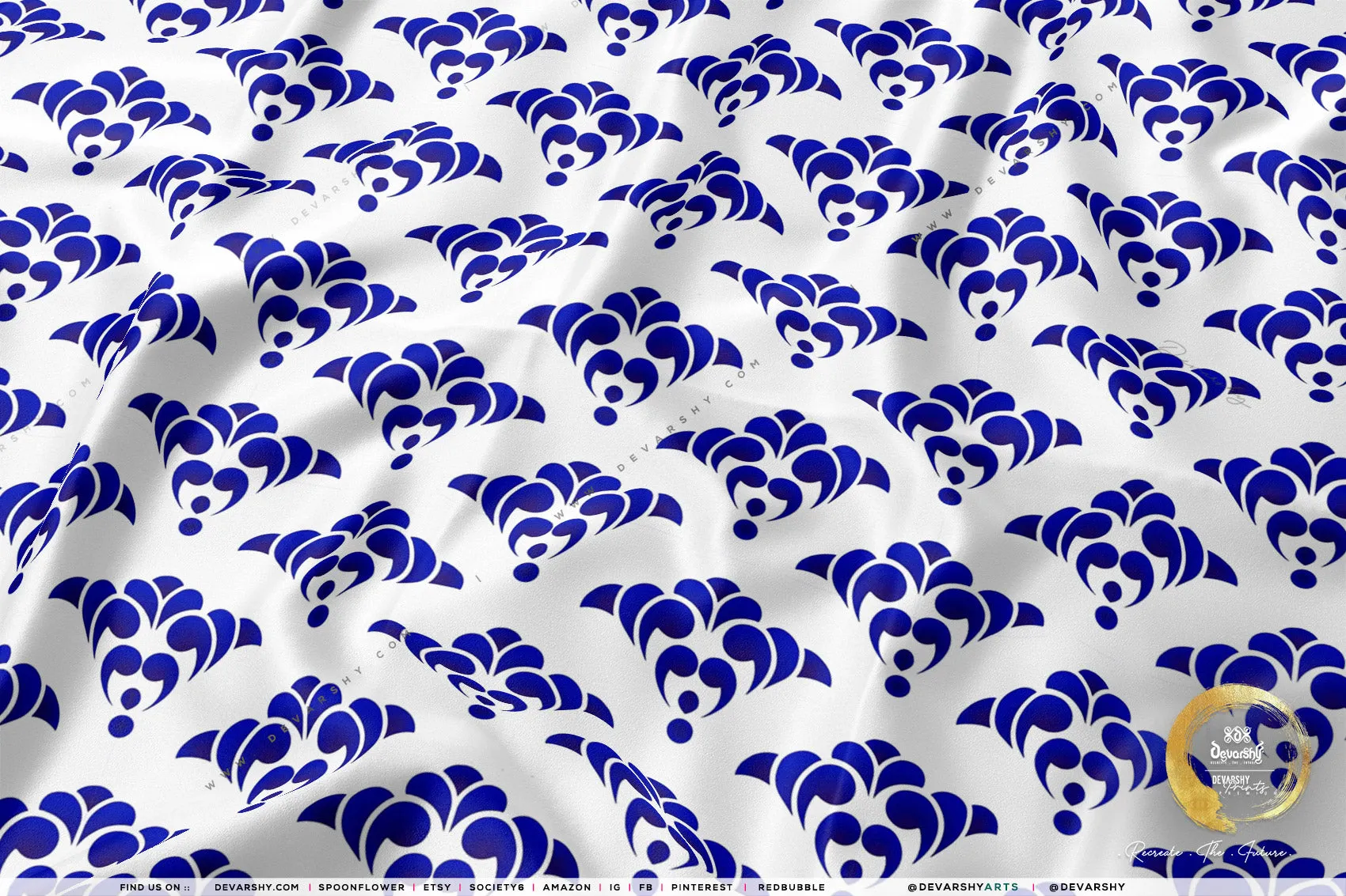Indigo Block Print Apparel Fabric 3Meters , 9 Designs | 8 Fabrics Option | Fabric By the Yard | 034