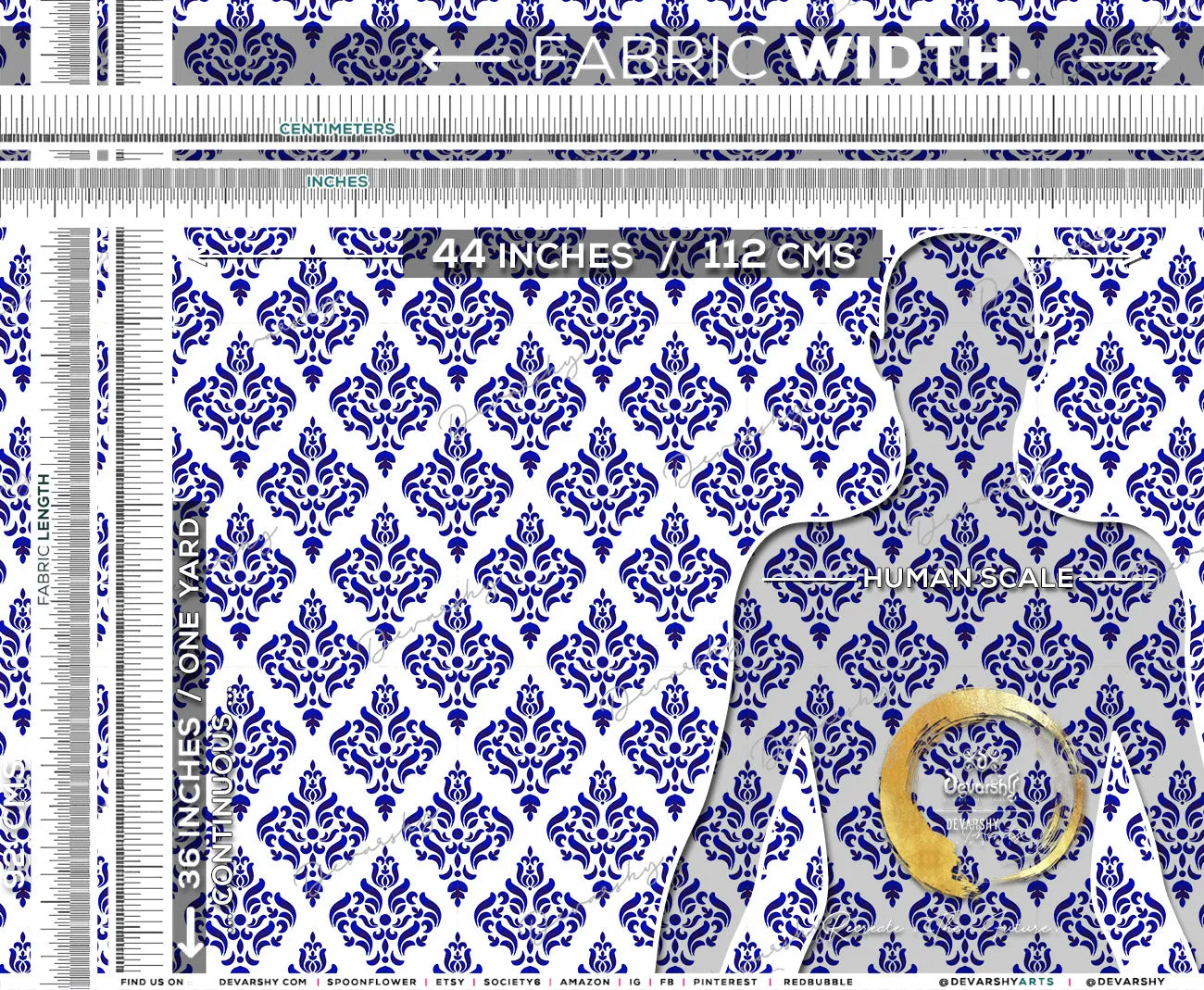 Indigo Block Print Apparel Fabric 3Meters , 9 Designs | 8 Fabrics Option | Fabric By the Yard | 034