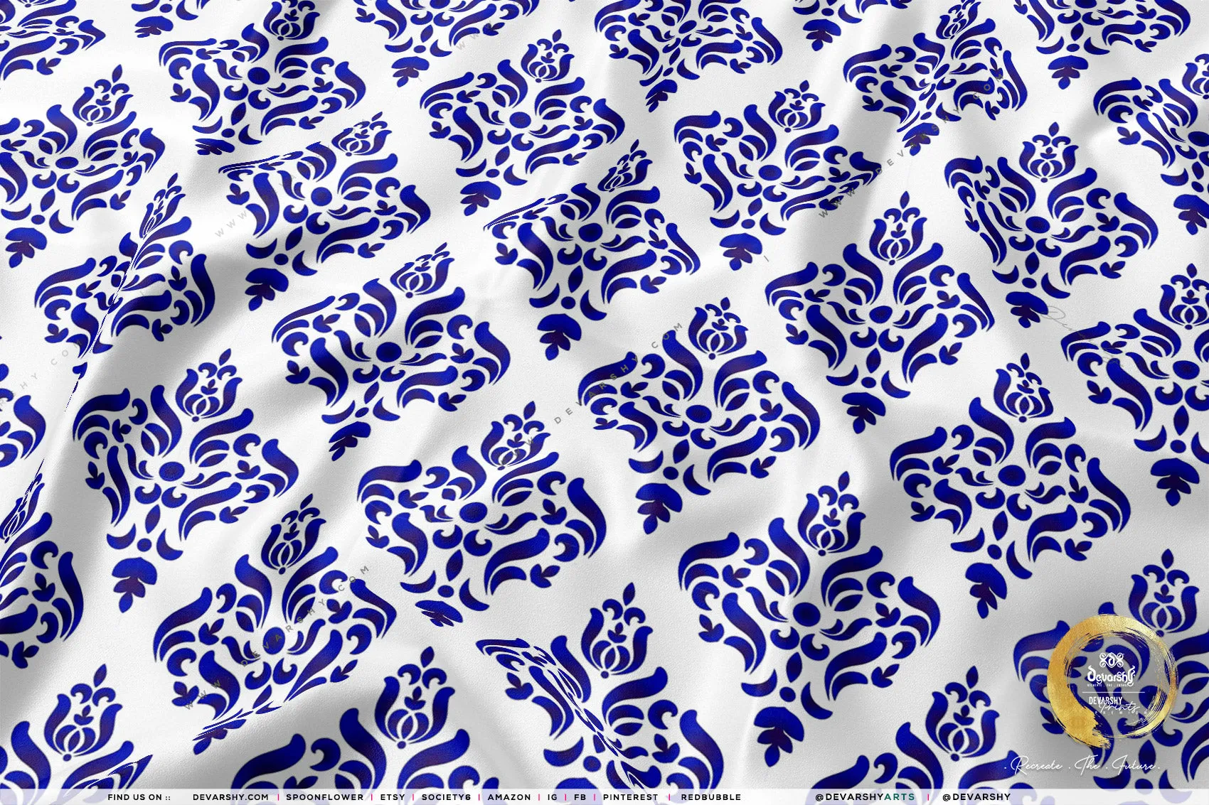 Indigo Block Print Apparel Fabric 3Meters , 9 Designs | 8 Fabrics Option | Fabric By the Yard | 034