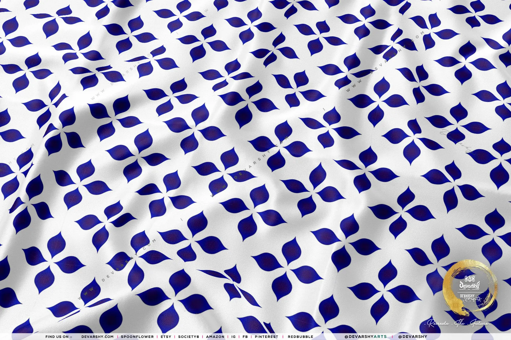 Indigo Block Print Apparel Fabric 3Meters , 9 Designs | 8 Fabrics Option | Fabric By the Yard | 034