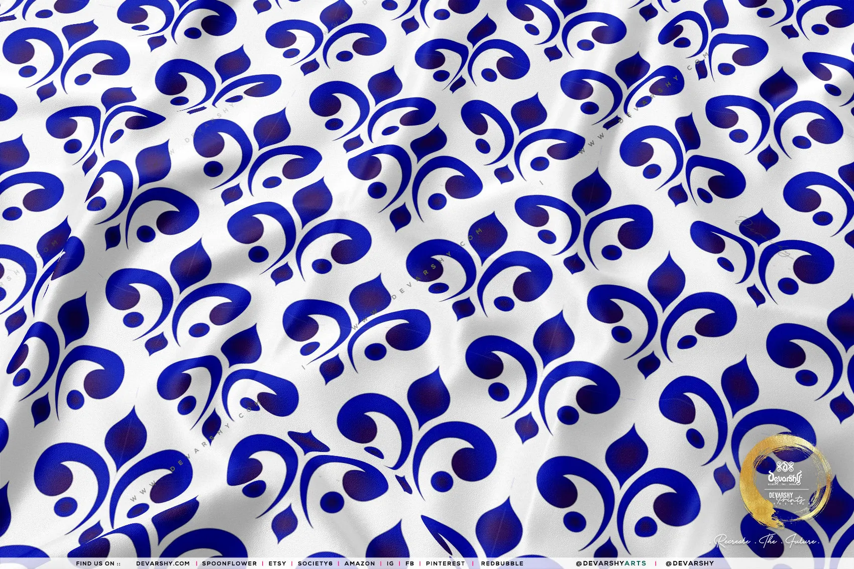 Indigo Block Print Apparel Fabric 3Meters , 9 Designs | 8 Fabrics Option | Fabric By the Yard | 034