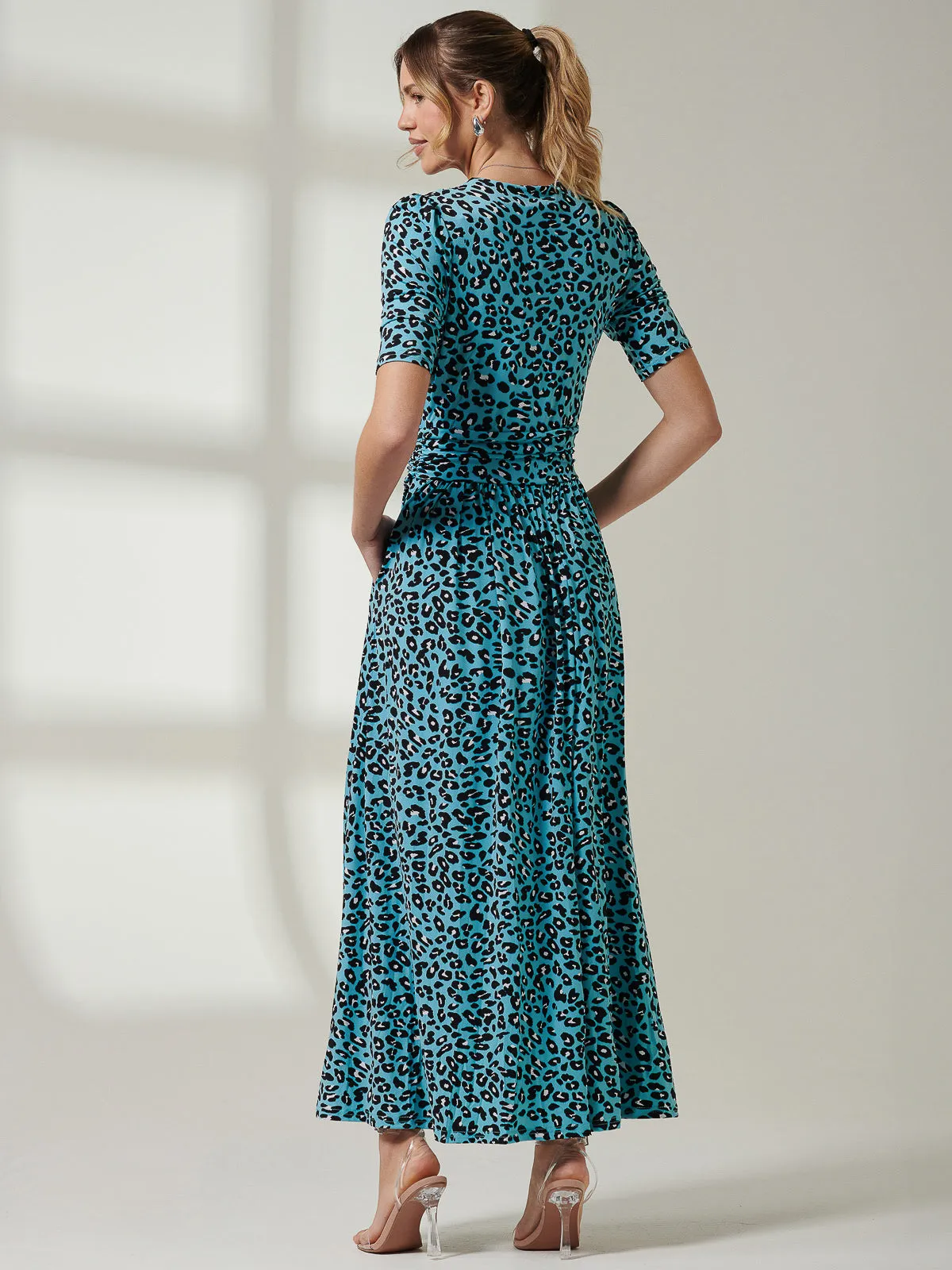 Jolie Moi Molly Jersey Maxi Dress, Blue Animal