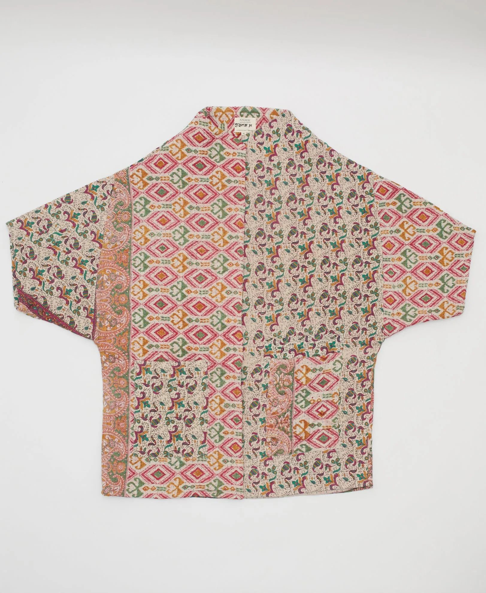 Kantha Cocoon Quilted Jacket - No. 230717 - Extra Large