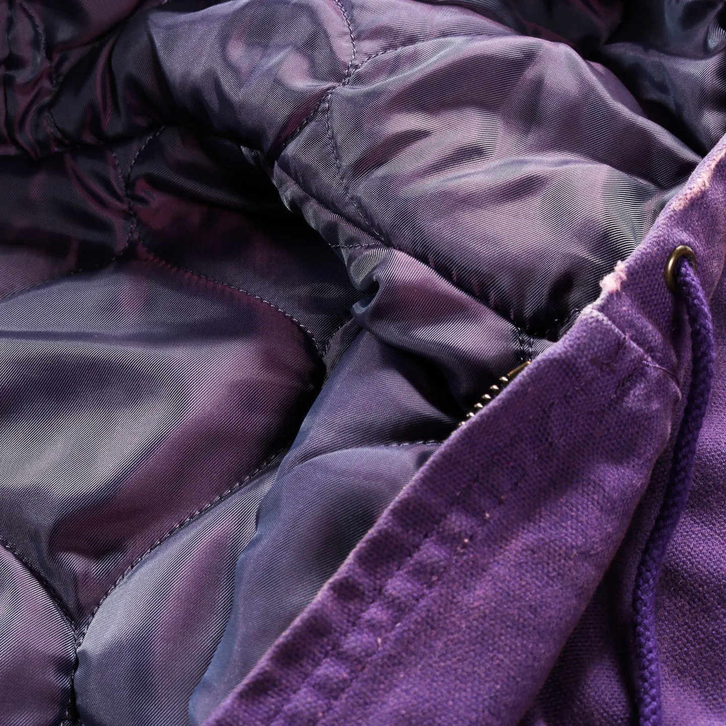 NEEDLES ZIP HOODED WORK JACKET PURPLE