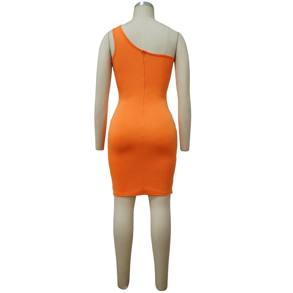 One-shoulder Hollow-front Bodycon Dress