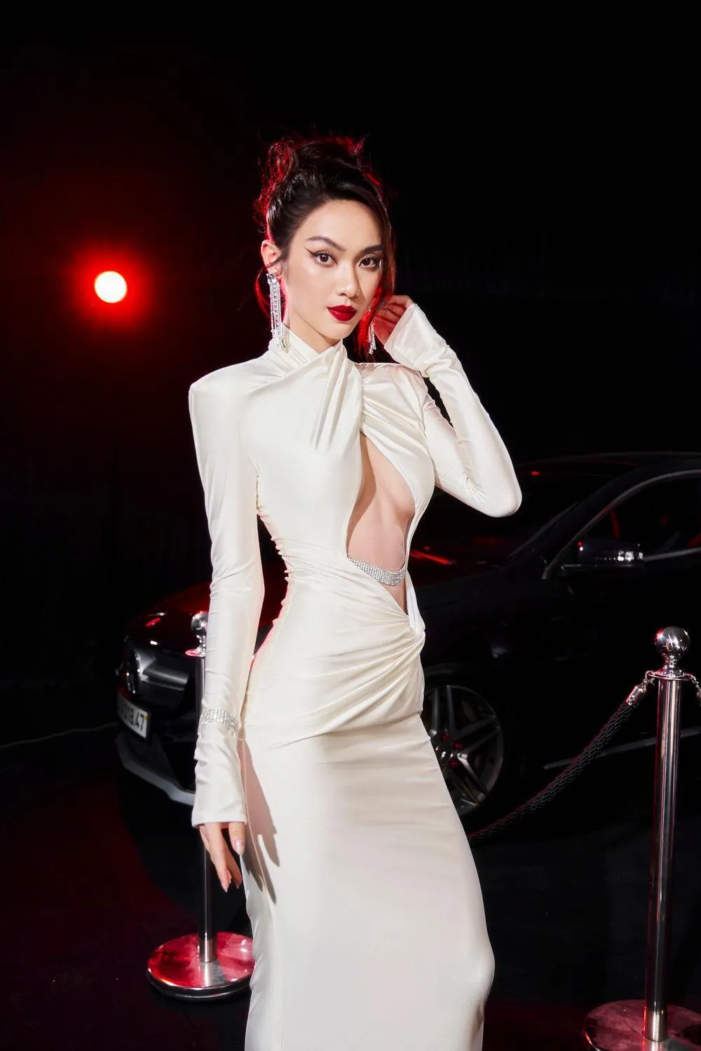 Opelyn Bodycon Cut-Out Spandex Maxi Dress