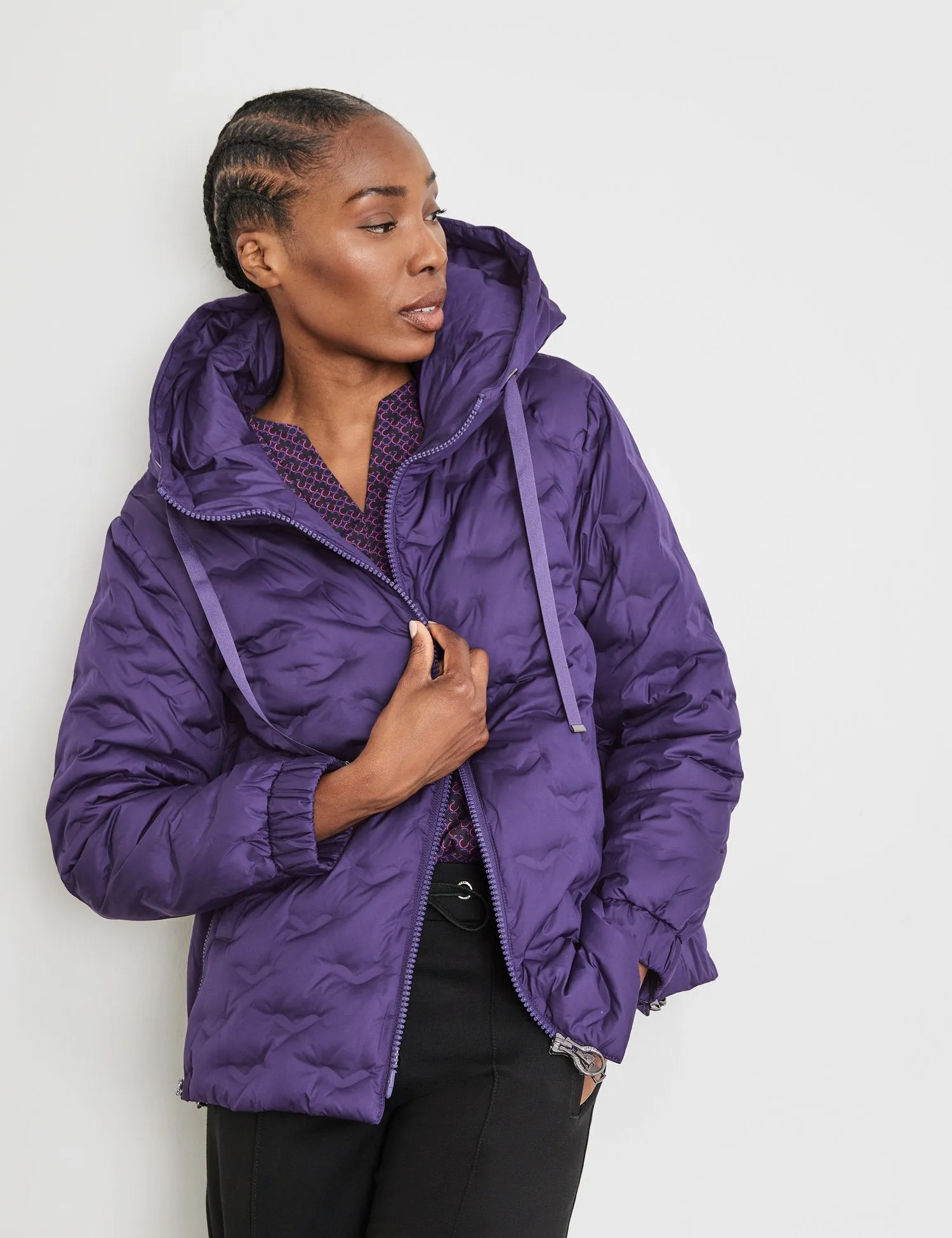 Outdoor Jacket with a Quilted Pattern
