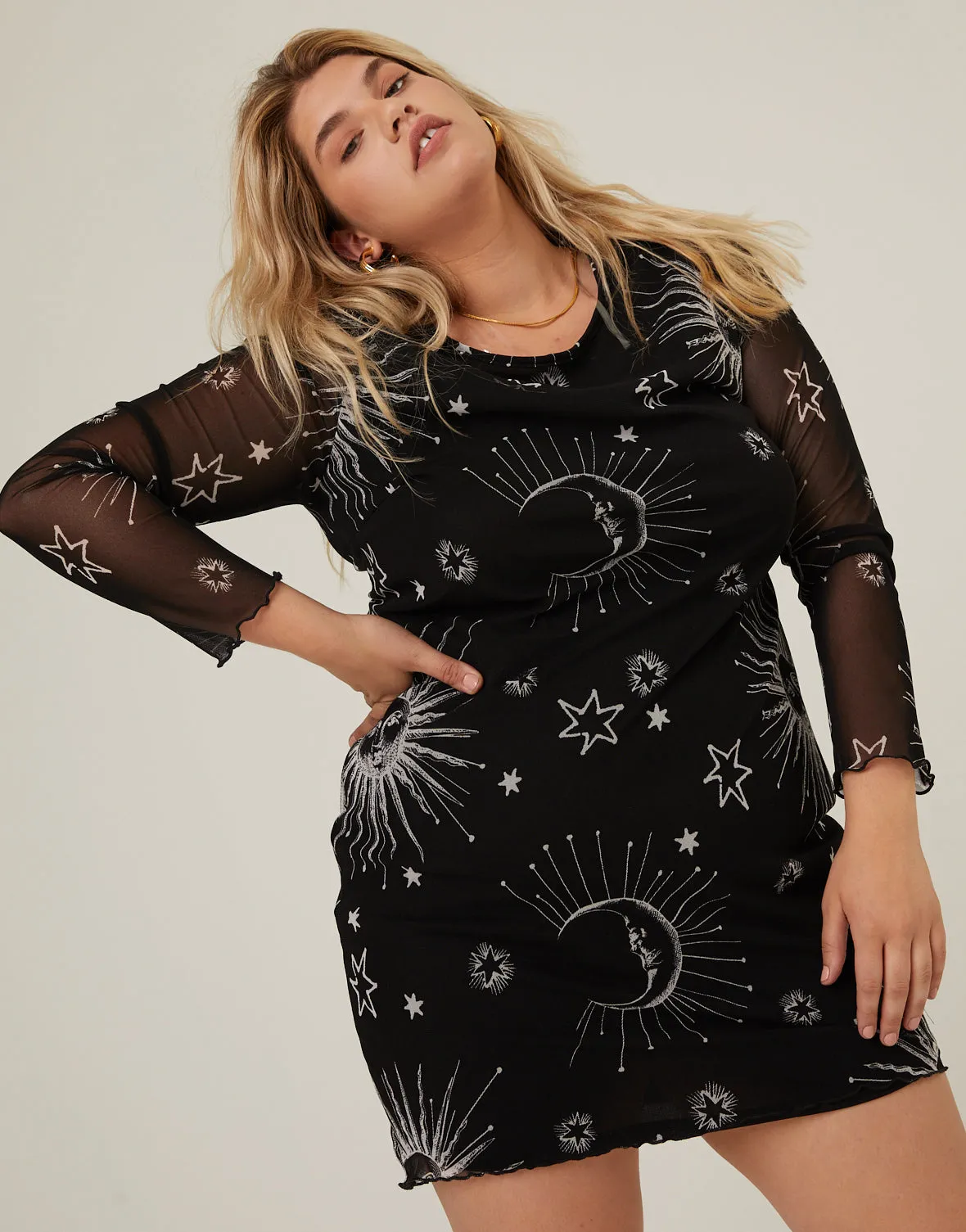 Plus Size Celestial Bodycon Dress