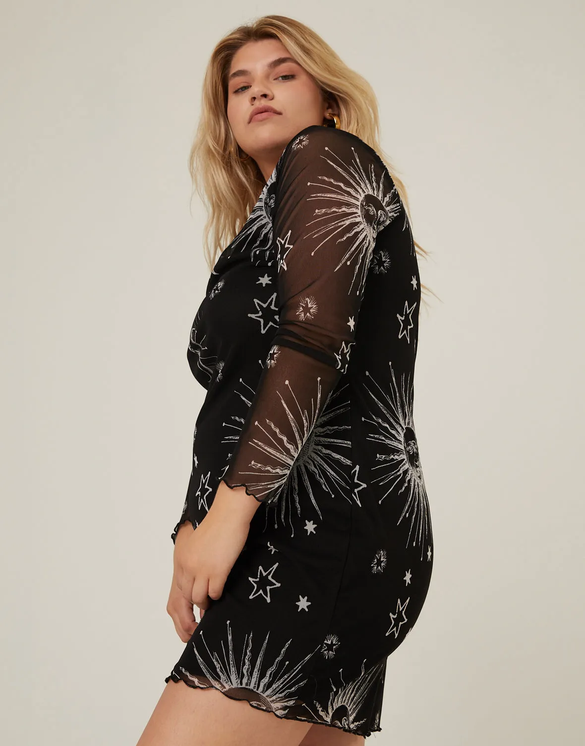 Plus Size Celestial Bodycon Dress