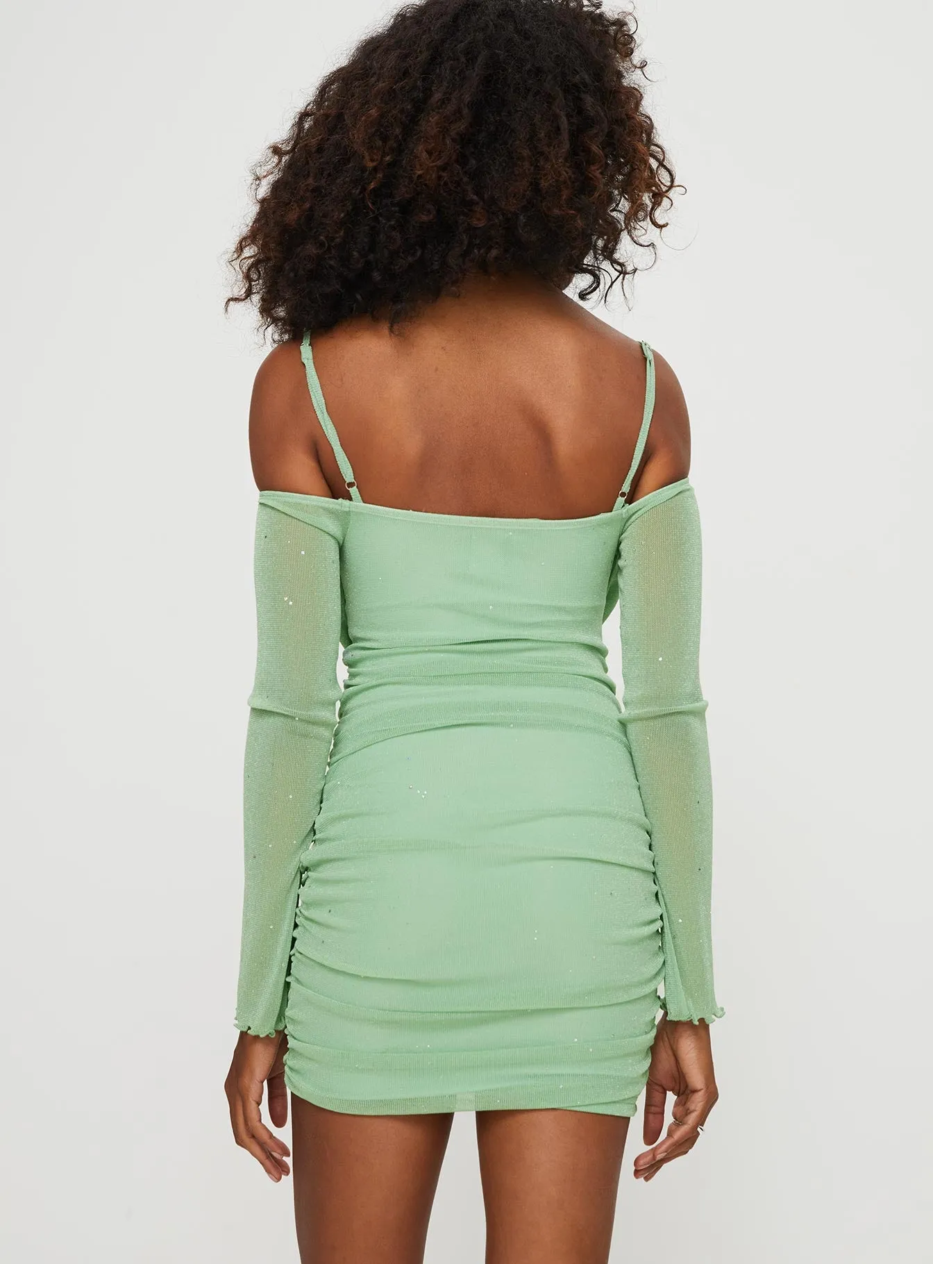 Scardino Long Sleeve Mini Dress Green