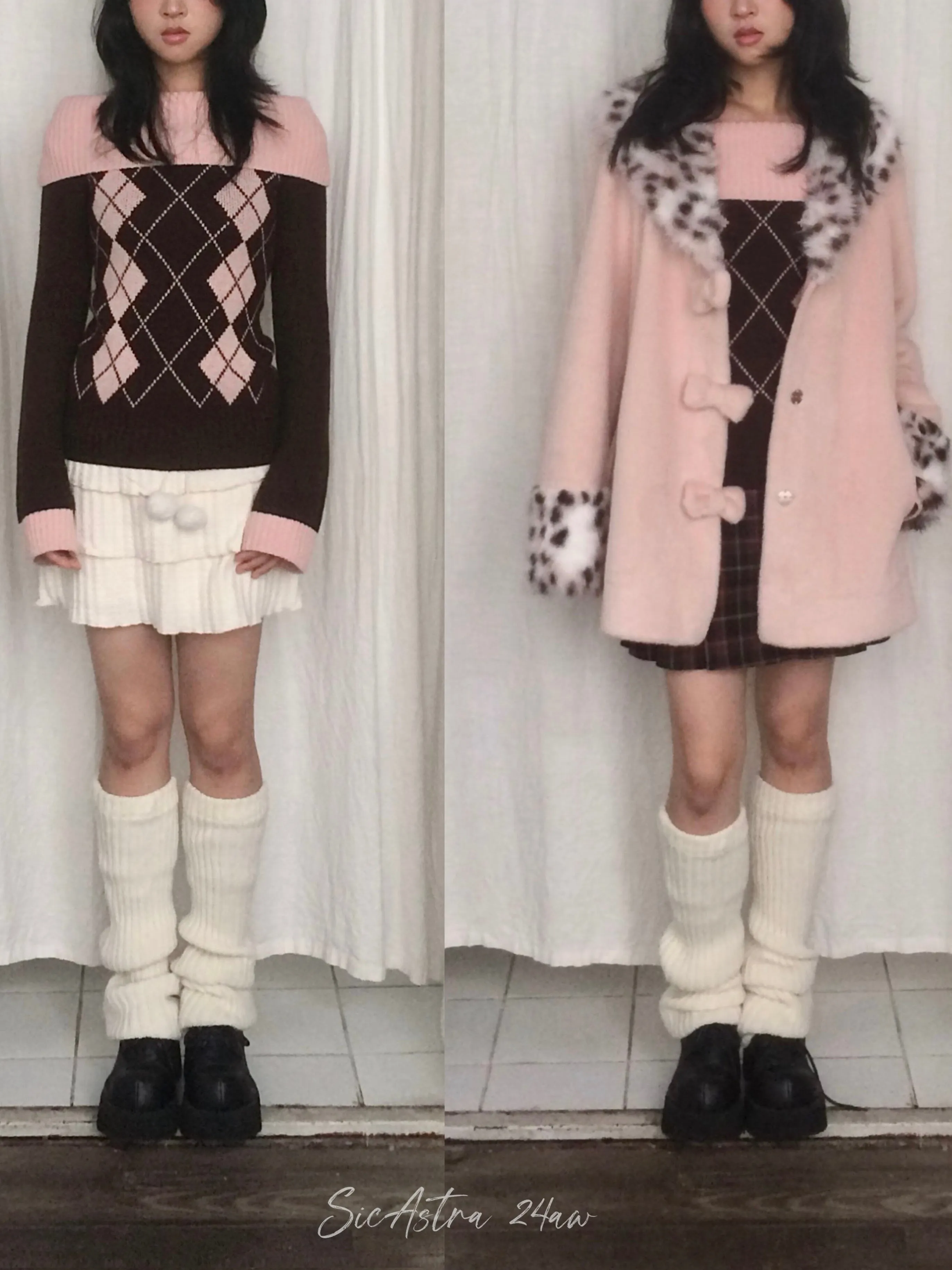 Sic Astra Coquette Kitty Pastel Pink Faux Fur Coat
