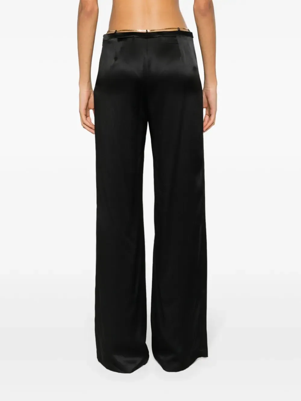 Silk Charmeuse Flared Low Rise Pant With Nameplate