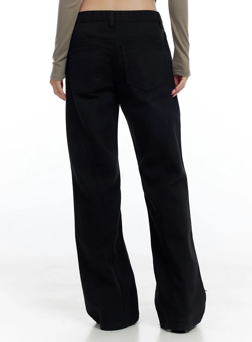Solid Cotton Semi-Wide Pants CO425