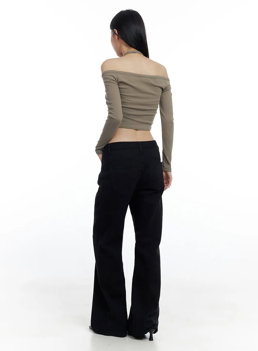 Solid Cotton Semi-Wide Pants CO425