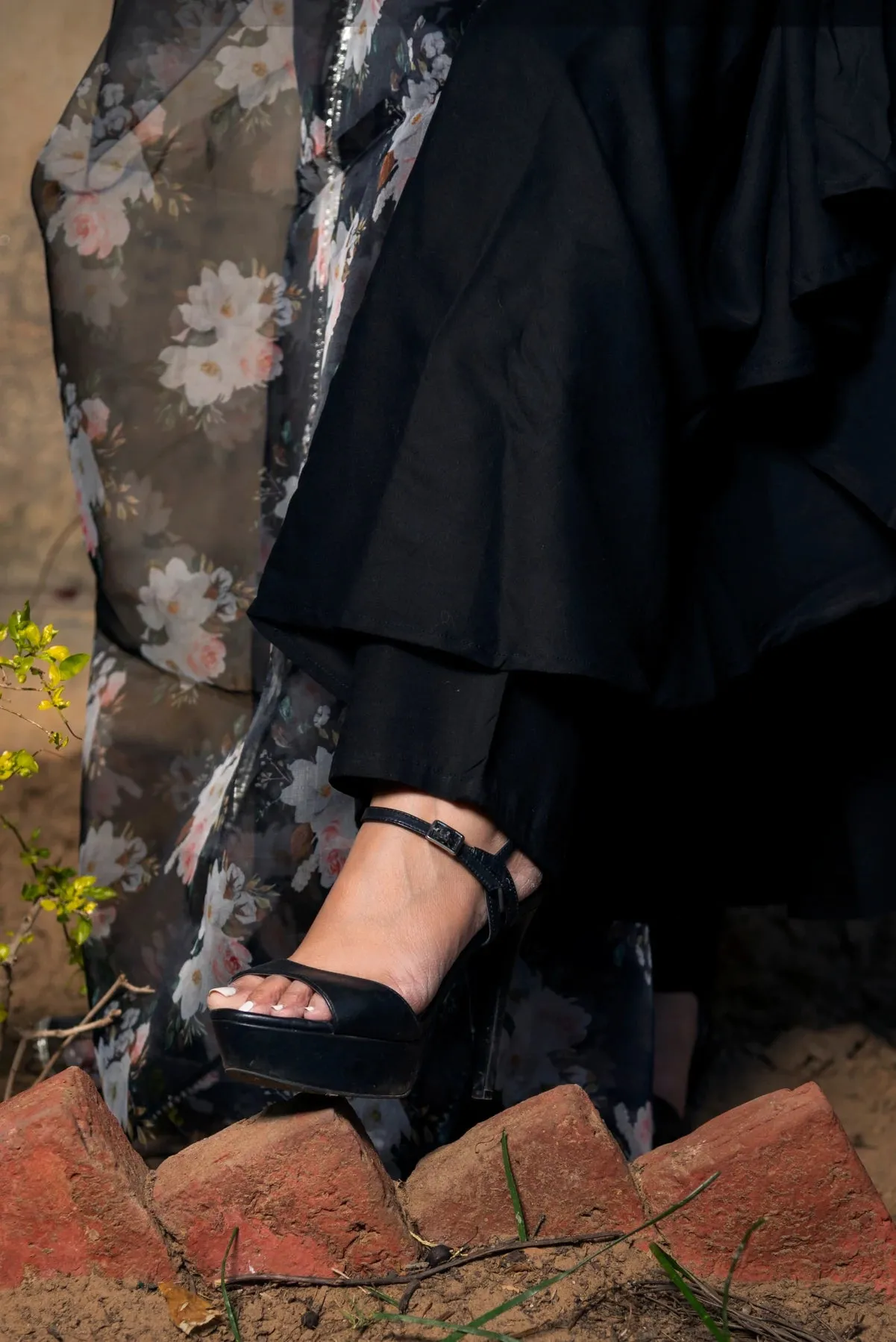 Solid Rayon Black Anarkali Suit Set with Printed Dupatta