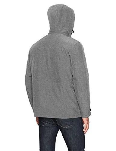 Tommy Hilfiger Men's 3-in-1 Soft Shell Jacket with Hooded Puffer Insert, Heather Grey, Small