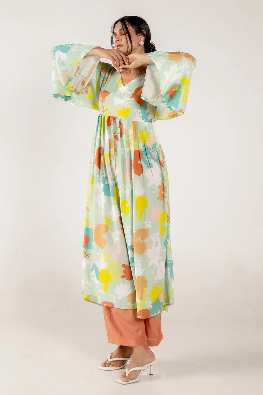 Tulip Multicolour Floral Print Kurta