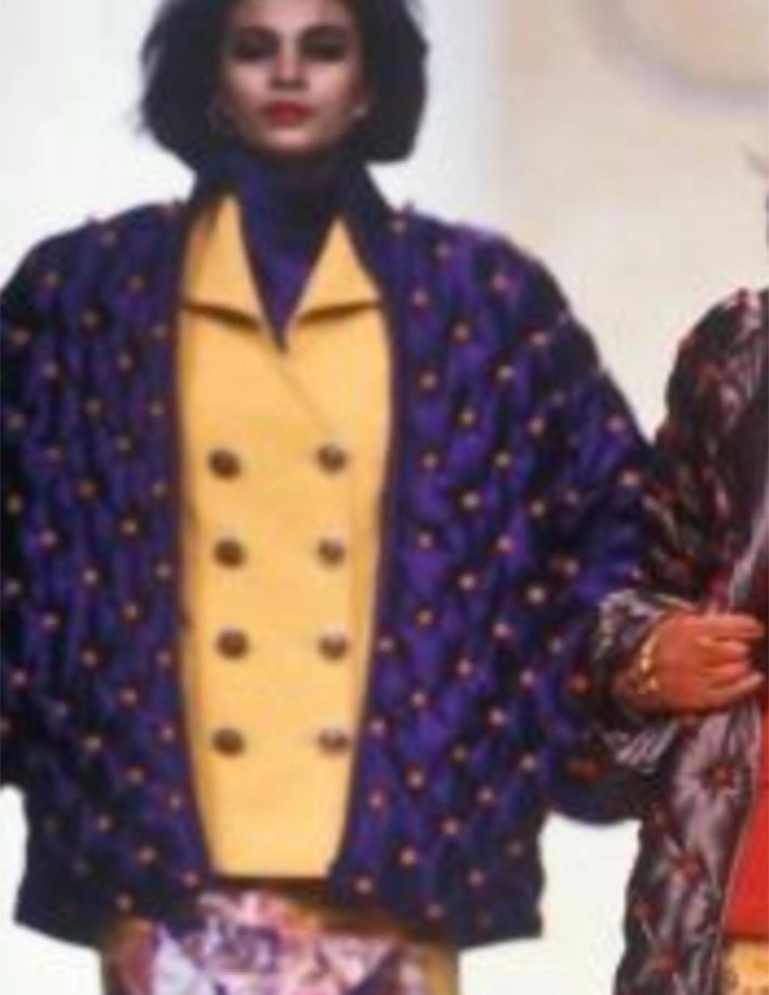 Valentino Vintage AW 1989 Purple Orange Silk Satin Tufted Embellished Jacket