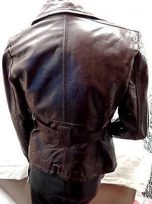WOMEN'S LEATHER MILITARY STYLE GENUINE BUFFALO LEATHER JACKET GREAT PRICE