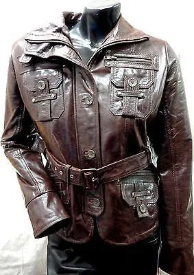 WOMEN'S LEATHER MILITARY STYLE GENUINE BUFFALO LEATHER JACKET GREAT PRICE