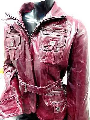 WOMEN'S LEATHER MILITARY STYLE GENUINE BUFFALO LEATHER JACKET GREAT PRICE