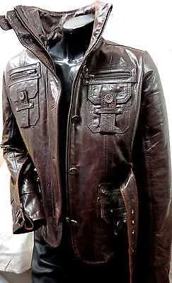 WOMEN'S LEATHER MILITARY STYLE GENUINE BUFFALO LEATHER JACKET GREAT PRICE