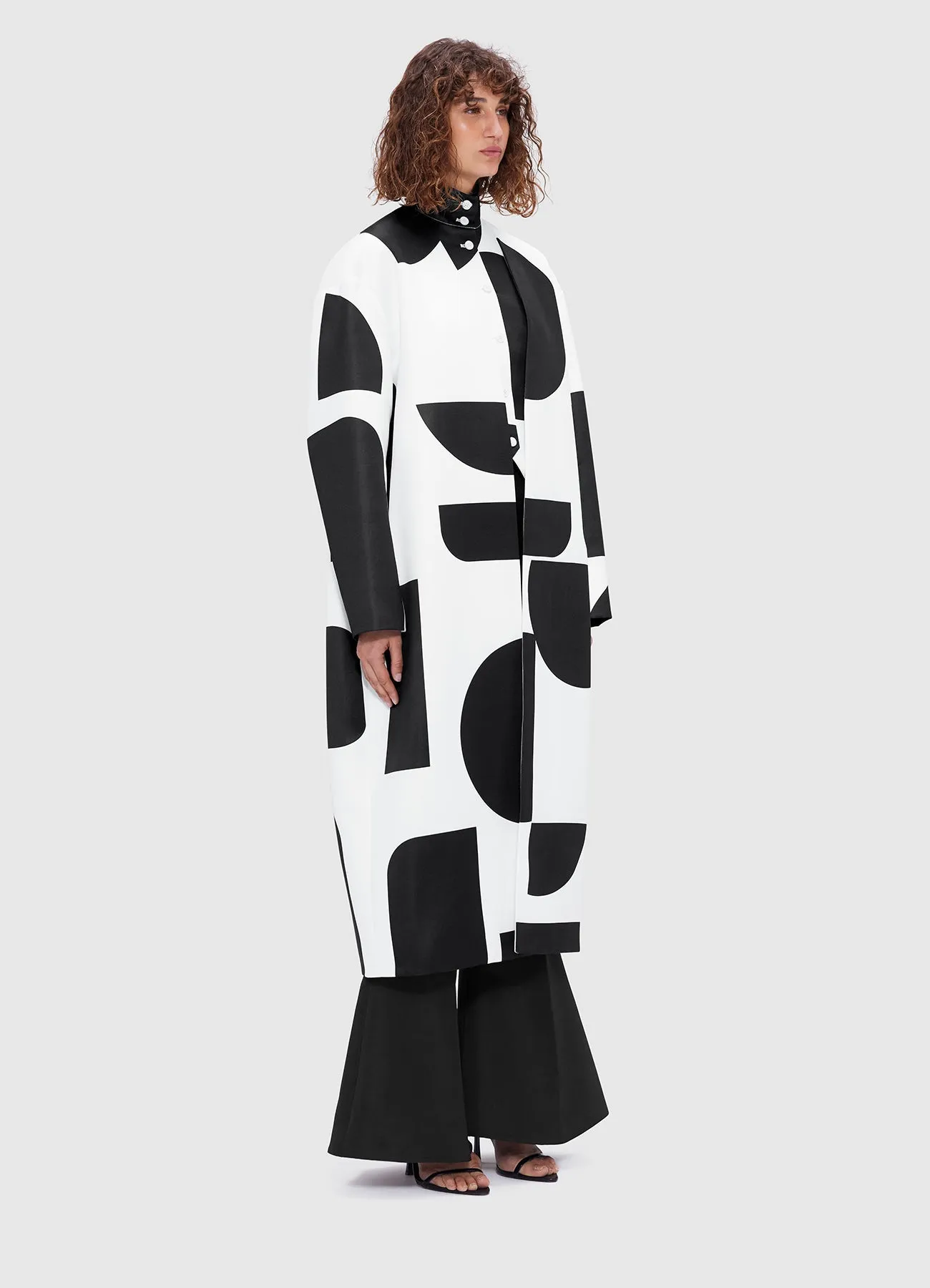 Zina Cocoon Coat - Geo Print