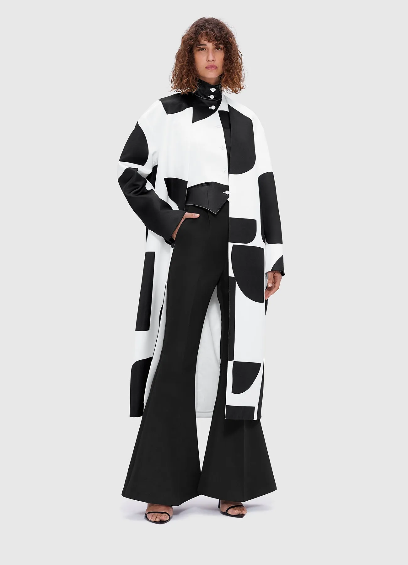 Zina Cocoon Coat - Geo Print