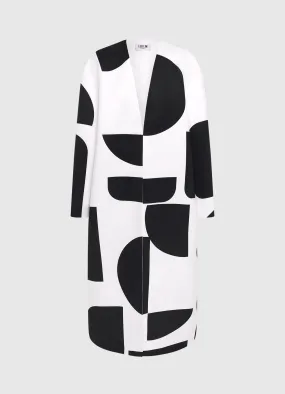 Zina Cocoon Coat - Geo Print