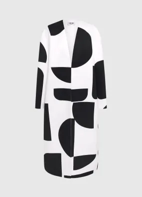 Zina Cocoon Coat - Geo Print