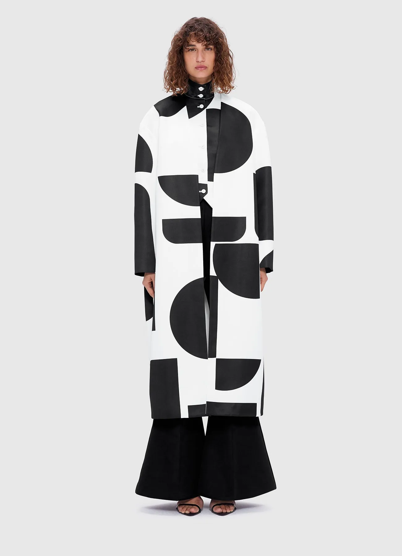 Zina Cocoon Coat - Geo Print