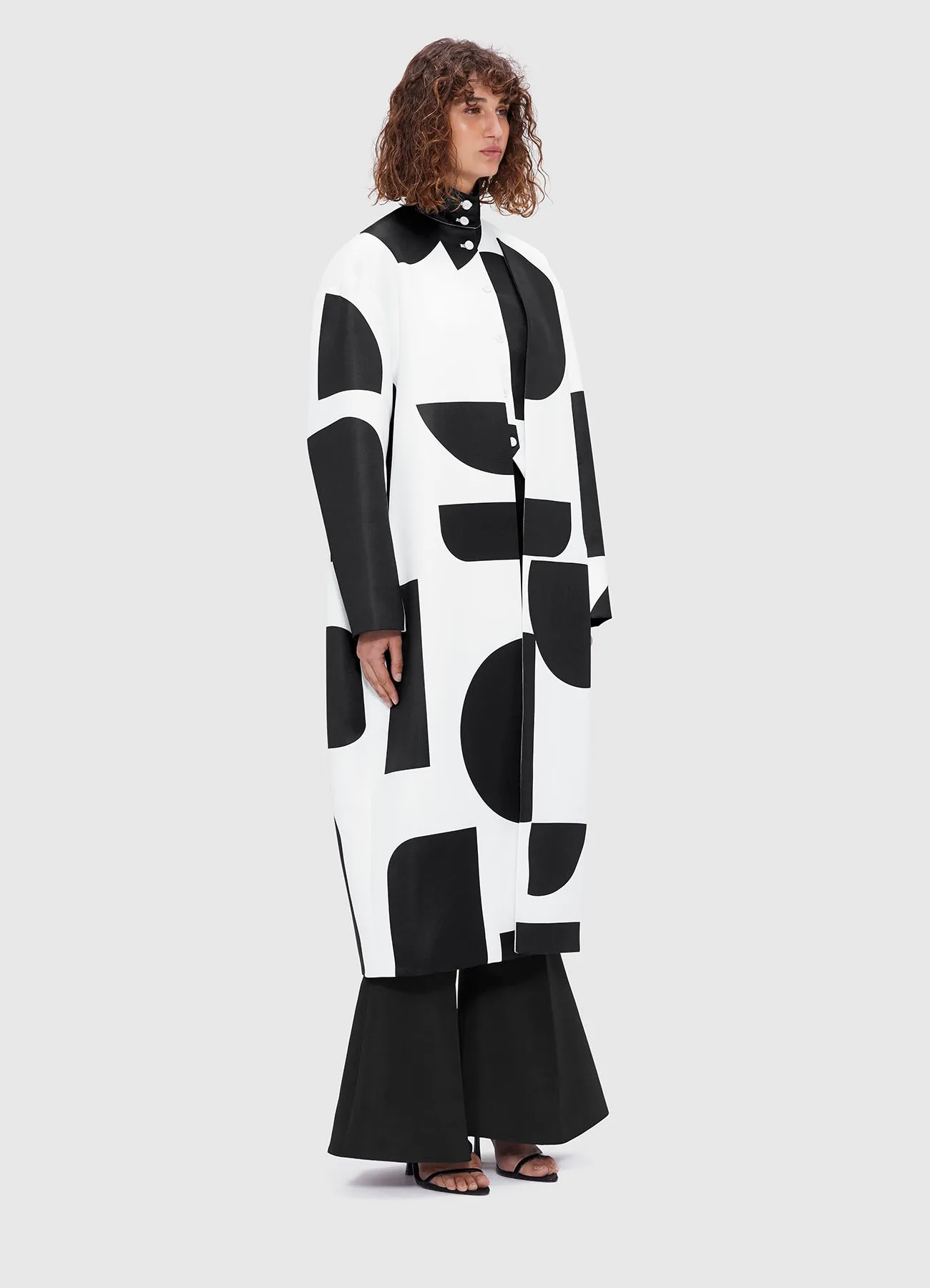 Zina Cocoon Coat - Geo Print